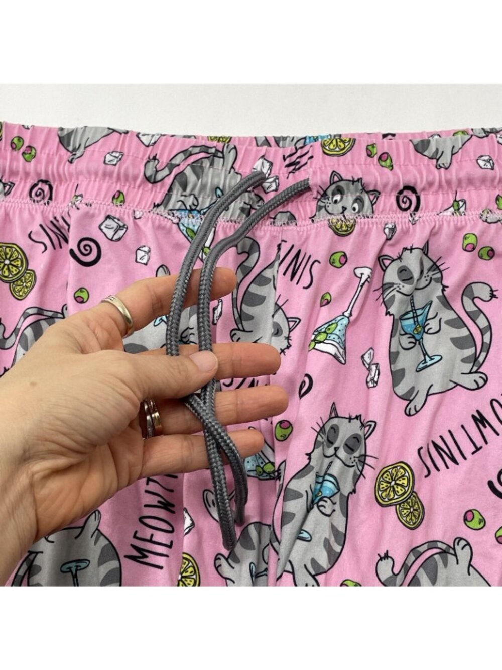 Briefly Stated Cat Lady Pajama Pants Women XL 16/18 Cocktail Drink Casual Lounge - Picture 5 of 12